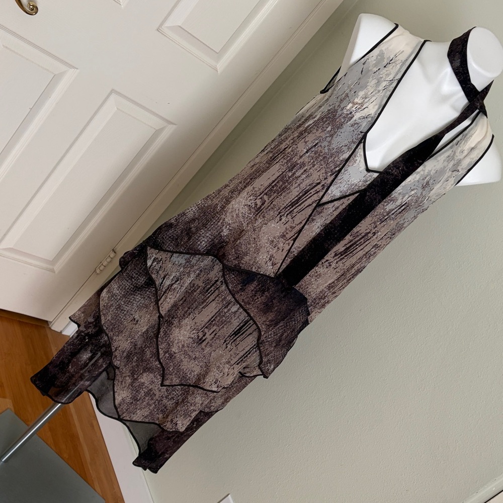 BCBGMaxAzria Black and Cream Dress